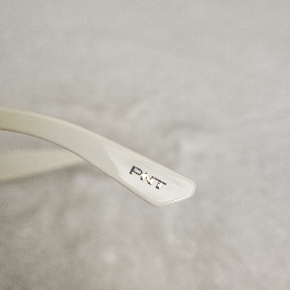 NEW PNT Sunglasses Square Ivory Geometric Chunky 70s Neutral Oversized White - Picture 6 of 8